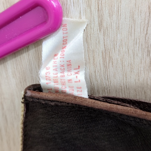 Cream and Brown Crochet & Leather Gloves L/XL Vintage - Picture 4 of 6